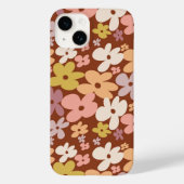 Retro Boho Flower Power Pattern Case-Mate iPhone Hülle (Rückseite)