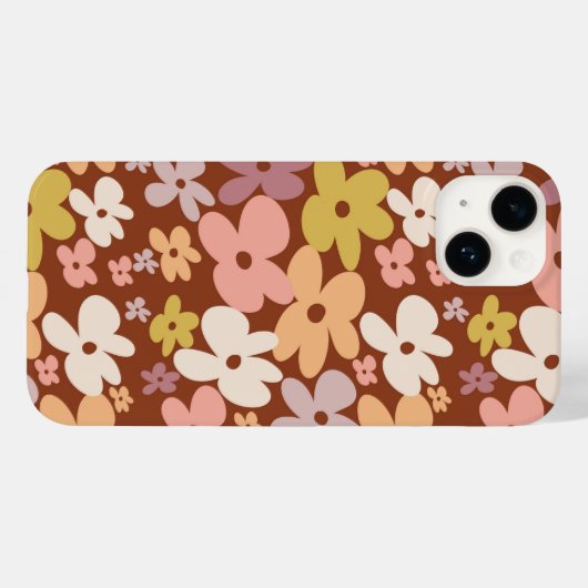 Retro Boho Flower Power Pattern Case-Mate iPhone Hülle (Rückseite (Horizontal))