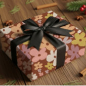 Retro Boho Flower Power Pattern Geschenkpapier