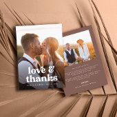 Retro Boho Foto Wedding Dankeschön Card Dankeskarte