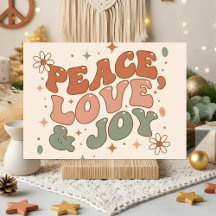 Retro Boho Frieden Liebe Freude Weihnachten