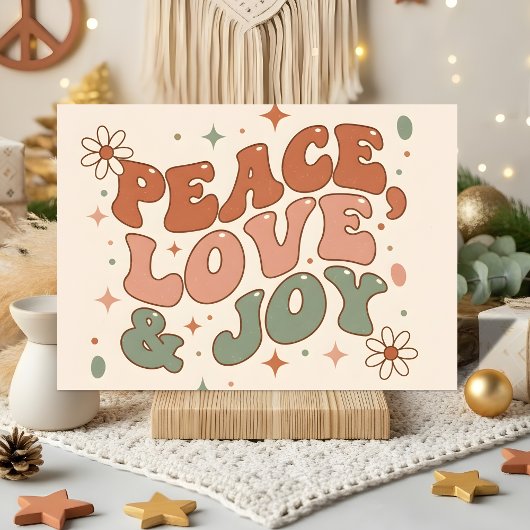 Retro Boho Frieden Liebe Freude Weihnachten