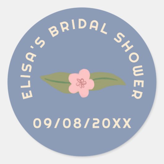 Retro Boho Fun Floral CUSTOM Brautparty Runder Aufkleber (Vorderseite)