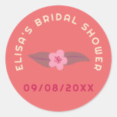 Retro Boho Fun Floral CUSTOM Brautparty Runder Aufkleber (Vorderseite)