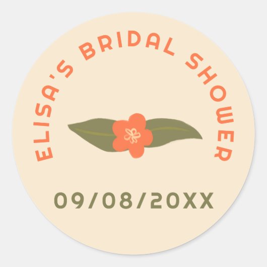 Retro Boho Fun Floral CUSTOM Brautparty Runder Aufkleber (Vorderseite)
