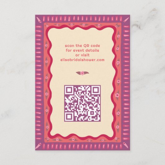 Retro Boho Fun Handmade CUSTOM Brautparty Begleitkarte (Vorderseite)