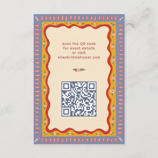 Retro Boho Fun Handmade CUSTOM Brautparty Begleitkarte (Vorderseite)