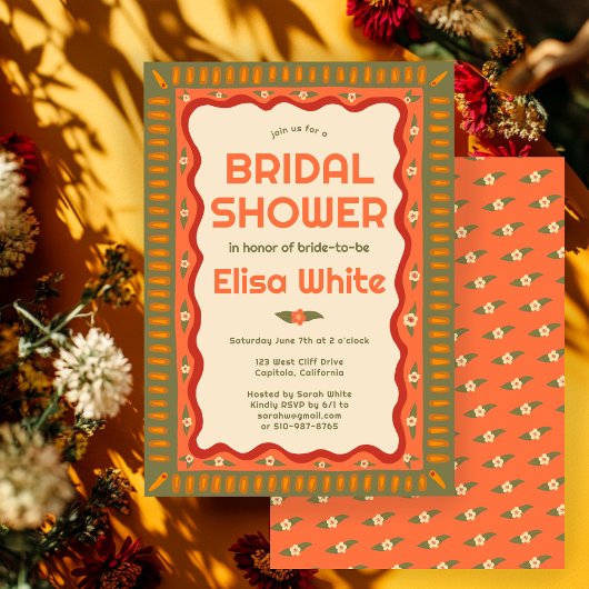 Retro Boho Fun Handmade CUSTOM Brautparty Einladung