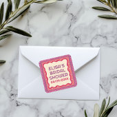 Retro Boho Fun Handmade CUSTOM Brautparty Quadratischer Aufkleber