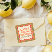 Retro Boho Fun Handmade CUSTOM Brautparty Quadratischer Aufkleber