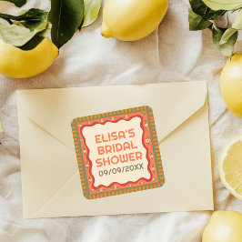 Retro Boho Fun Handmade CUSTOM Brautparty Quadratischer Aufkleber