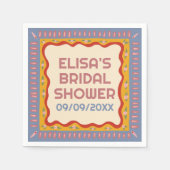 Retro Boho Fun Handmade CUSTOM Brautparty Serviette (Vorderseite)