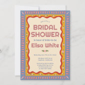 Retro Boho Fun Handmade CUSTOM QR Brautparty Einladung (Vorderseite)