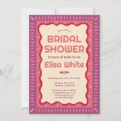 Retro Boho Fun Handmade CUSTOM QR Brautparty Einladung (Vorderseite)