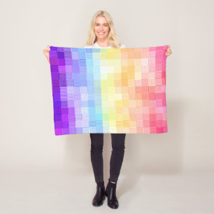 Retro Boho Funky Quirky Xenogender Kariert Pride Fleecedecke