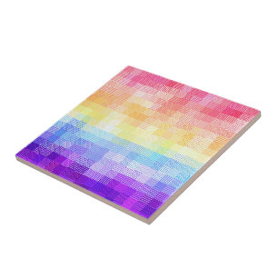 Retro Boho Funky Quirky Xenogender Kariert Pride Fliese
