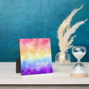 Retro Boho Funky Quirky Xenogender Kariert Pride Fotoplatte
