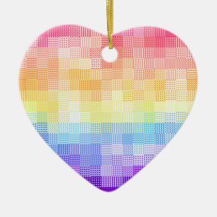 Retro Boho Funky Quirky Xenogender Kariert Pride Keramik Ornament