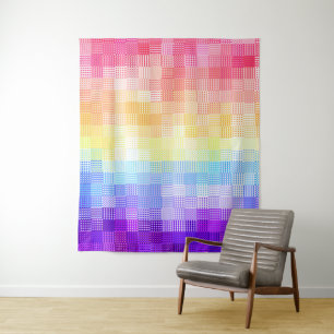 Retro Boho Funky Quirky Xenogender Kariert Pride Wandteppich