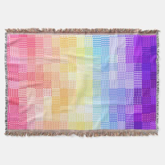 Retro Boho Funky Quirky Xenogender Karierte Stolz Decke (Vorderseite)