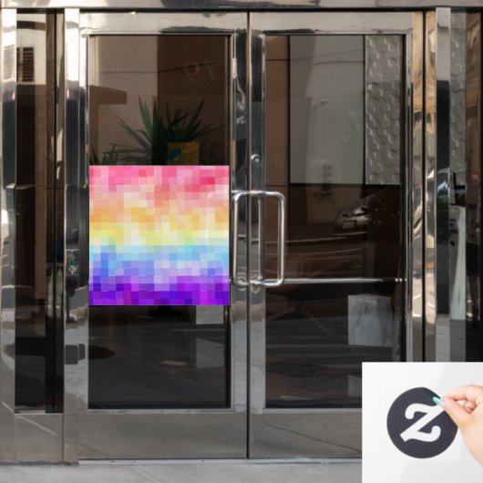 Retro Boho Funky Quirky Xenogender Karierte Stolz Fensteraufkleber (Büro Tür)