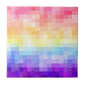 Retro Boho Funky Quirky Xenogender Karierte Stolz Fliese (Vorderseite)