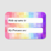 Retro Boho Funky Quirky Xenogender Karierte Stolz Namensschild (Vorderseite)