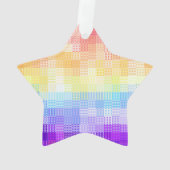Retro Boho Funky Quirky Xenogender Karierte Stolz Ornament (Rückseite)