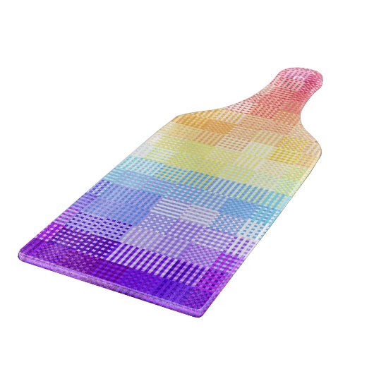 Retro Boho Funky Quirky Xenogender Karierte Stolz Schneidebrett (Ecke)