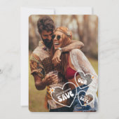 Retro Boho Gänseblümchen Foto Save the Date Karte (Vorderseite)