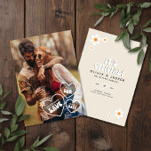Retro Boho Gänseblümchen Foto Save the Date Karte