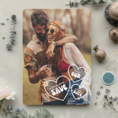 Retro Boho Gänseblümchen Foto Save the Date Karte