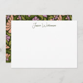 Retro Boho Green Botanical Groovy Personalisiert Dankeskarte (Vorne/Hinten)