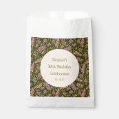 Retro Boho Green Niedlich BlumenCustom 50. Geburts Geschenktütchen (Vorderseite)