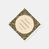 Retro Boho Green Niedlich BlumenCustom 50. Geburts Serviette (Ecke)