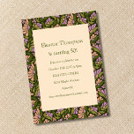 Retro Boho Green Niedlich Floral Einfach 50. Gebur Einladung<br><div class="desc">Retro Boho Green Niedlich Floral Einfache 50. Geburtstagseinladung</div>