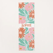 Retro Boho Groovy Blume Personalisiert Yoga Mat Yogamatte (Vorderseite)
