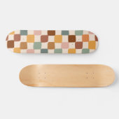 Retro Boho Groovy Checkered Bohemische 70er Skateboard (Horizontal)