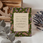 Retro Boho Grüner Botanischer Garten 50. Geburtsta Einladung<br><div class="desc">Fügen Sie Ihren Geburtstagsfeiern eine Retro-Groovy-Atmosphäre hinzu mit diesen lustigen Boho-Errötungen,  Lavendel und grünen Party Einladungen.</div>