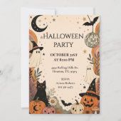Retro-Boho-Halloween-Party-Feier Einladung (Vorderseite)