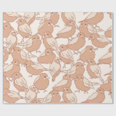 Retro Boho Handgezeichneter Minimalistischer Vogel Geschenkpapier (Flach)