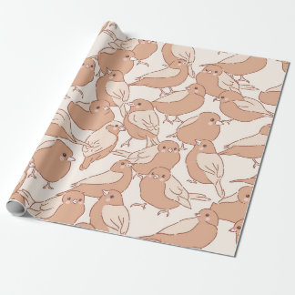 Retro Boho Handgezeichneter Minimalistischer Vogel Geschenkpapier