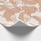 Retro Boho Handgezeichneter Minimalistischer Vogel Geschenkpapier (Ecke)