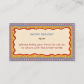 Retro Boho Handmade CUSTOM Brautparty Rezept Begleitkarte (Vorderseite)