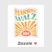 Retro Boho Harris Walz 2024 Aufkleber (Blatt)