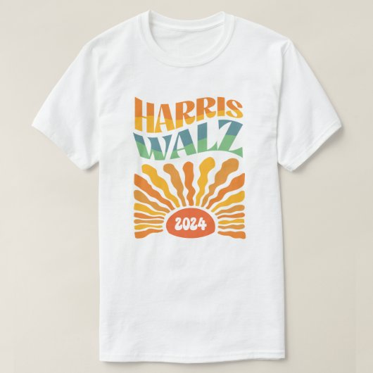 Retro Boho Harris Walz 2024 T-Shirt (Design vorne)