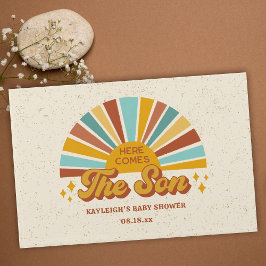 Retro Boho Here Comes the Son Baby Shower Gästebuch