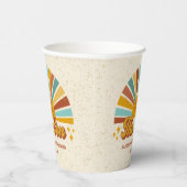 Retro Boho Here Comes the Son Baby Shower Pappbecher (Rechts)