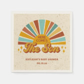 Retro Boho Here Comes the Son Baby Shower Serviette (Vorderseite)
