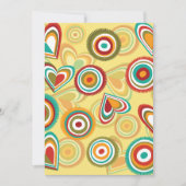 Retro Boho Herz und Kreise 70er Groovy Muster Einladung (Vorderseite)
